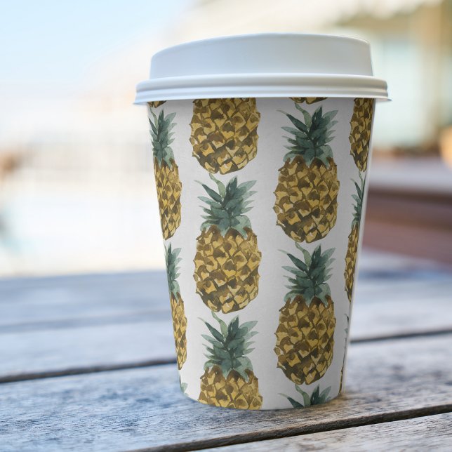 Tropical Watercolor Pineapple Pattern  Paper Cups (Creator Uploaded)