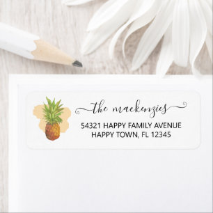 Tropical Watercolor Pineapple Script Typography