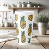 Tropical Watercolor Pineapple Seamless Pattern
