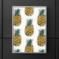 Tropical Watercolor Pineapple Seamless Pattern
