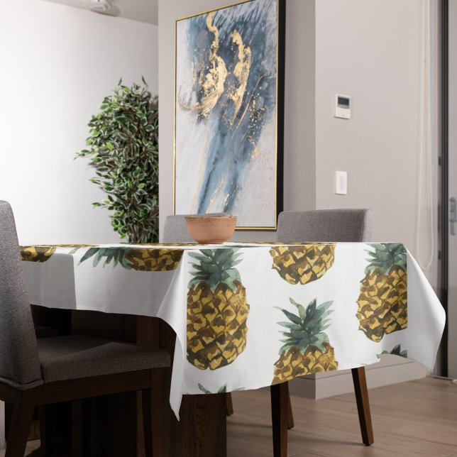 Tropical Watercolor Pineapple Seamless Pattern Tablecloth (Creator Uploaded)