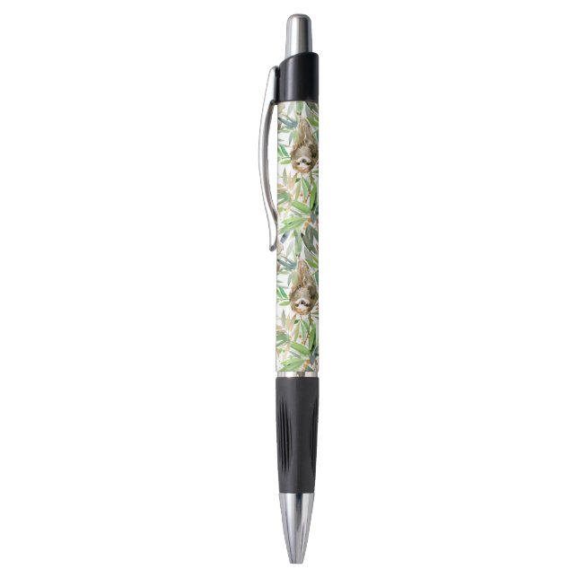 Tropical Watercolor Sloth Pattern Pen (Top (Vertical))