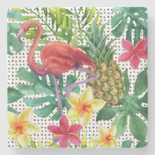 Tropical Watercolor Stone Coaster