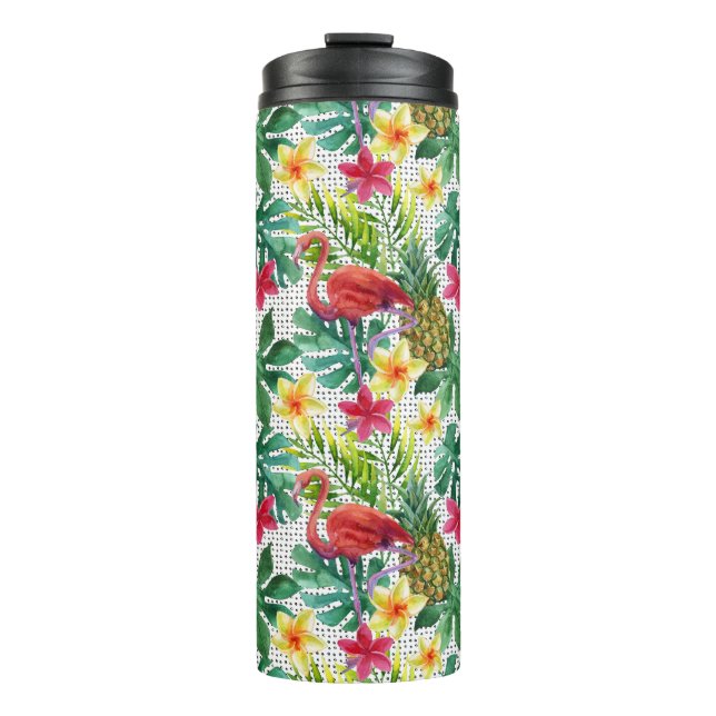 Tropical Watercolor Thermal Tumbler (Front)