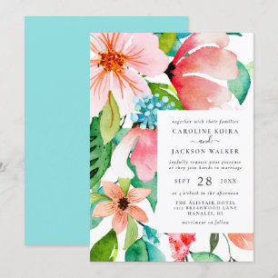 Tropical Watercolor Wedding Invitation