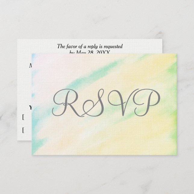 Tropical Watercolor Wedding RSVP Cards (Front/Back)