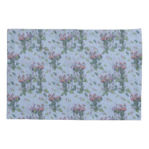 Tropical Watercolors of Flamingos Repeat Print Pillowcase