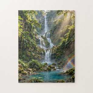 Tropical Waterfall Canyon Jigsaw Puzzle