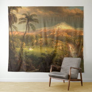 Tropical Waterfall Hawaii Museum Mural Wall Tapestry