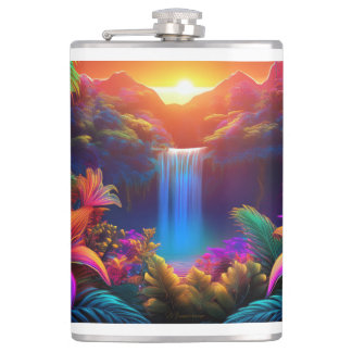 Tropical Waterfall Hip Flask