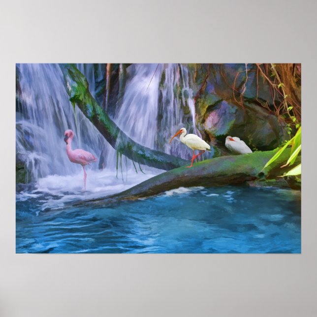 Tropical Waterfall Poster (Front)