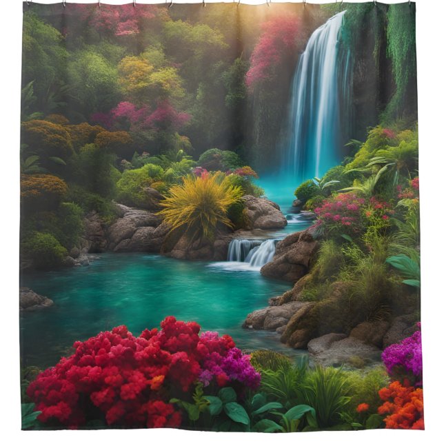 “Tropical Waterfall Serenity” (Front)