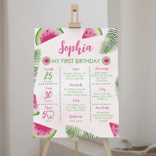 Tropical Watermelon 1st Birthday Milestone Sign
