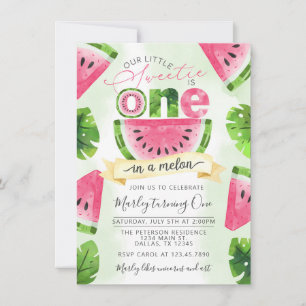 Tropical Watermelon 1st Birthday Party Invitation