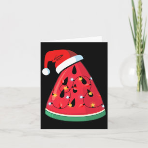 Tropical Watermelon Christmas Light Summer Christm Card
