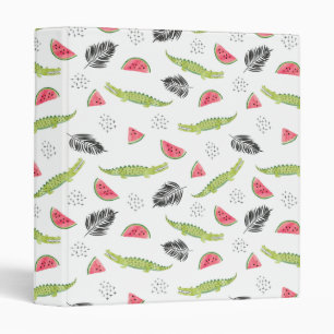 Tropical Watermelon & Crocodile Pattern Binder