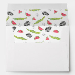 Tropical Watermelon & Crocodile Pattern Envelopes