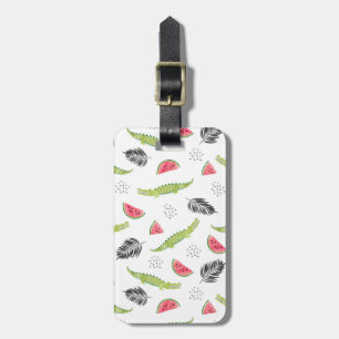 Tropical Watermelon & Crocodile Pattern Luggage Tag