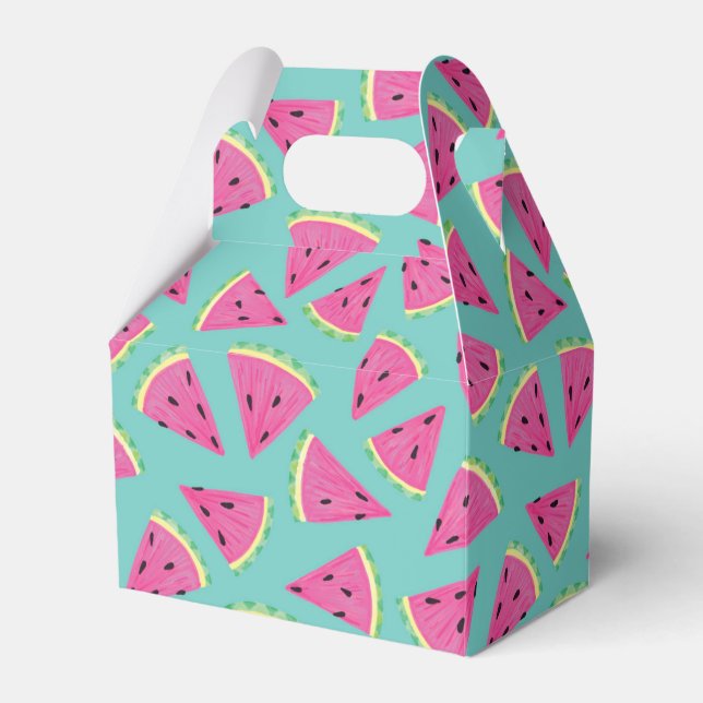 Tropical Watermelon Slices Pattern Favor Box (Front Side)