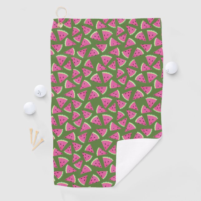Tropical watermelon summer pattern golf towel (InSitu)