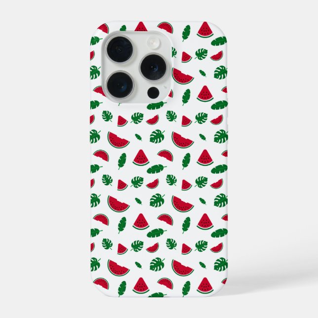Tropical Watermelon Summer Seamless Pattern iPhone Case (Back)