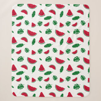 Tropical Watermelon Summer Seamless Pattern Sherpa Blanket