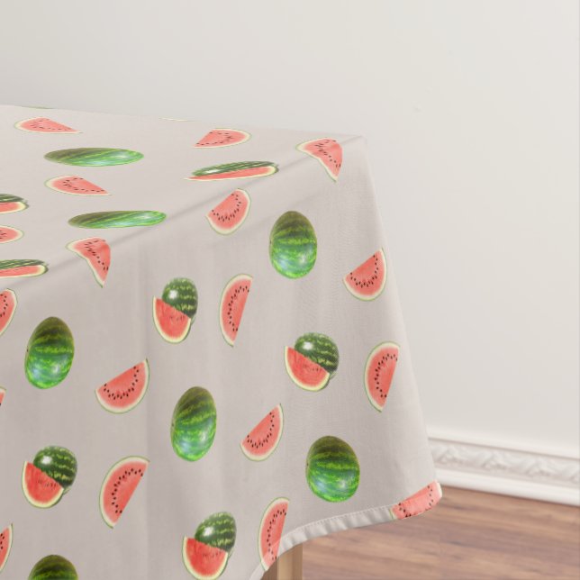 Tropical Watermelons on Lucky Beige Tablecloth (In Situ)