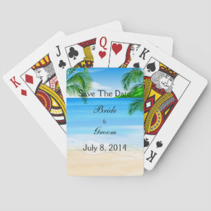Tropical Waters Beach Wedding Save The Date Playing Cards