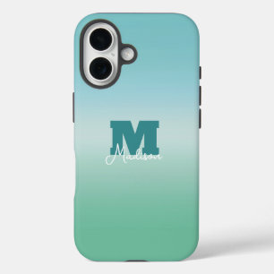 Tropical Waters Gradient Monogram Name  iPhone 16 Case