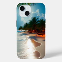 Tropical Waves Blue cloudy sky beach