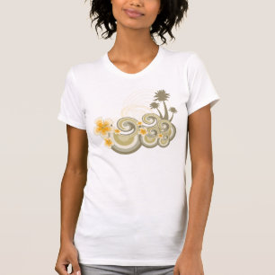 Tropical Waves Hibiscus Beach Summer Palm Trees T-Shirt