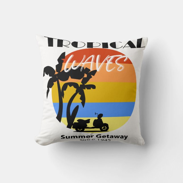 Tropical Waves Summer Beach Getaway Throw Pllow Pillow (Front)