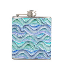 Tropical Waves Vinyl Wrapped Flask