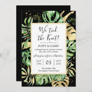 Tropical We Tied the Knot Eloped Reception Party Invitation