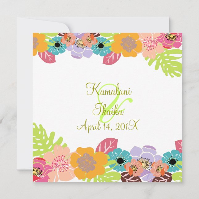 Tropical wedding Add your background Invitation (Front)