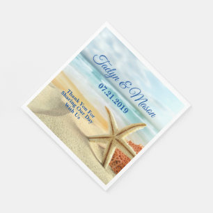 Tropical Wedding Beach Scene Paper Napkin