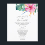 Tropical Wedding Ceremony Programs Pink Flowers<br><div class="desc">These tropical wedding ceremony programs feature a vibrant pink hibiscus flower with monstera palm leaves. Use the template fields to add your order of service. The paper sheet reverses to a matching fuchsia pink colour. A botanical choice for garden and destination weddings. To see more unique designs like this visit...</div>