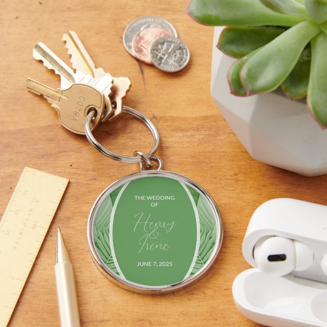 Tropical Wedding Green  Keychain (Desk)