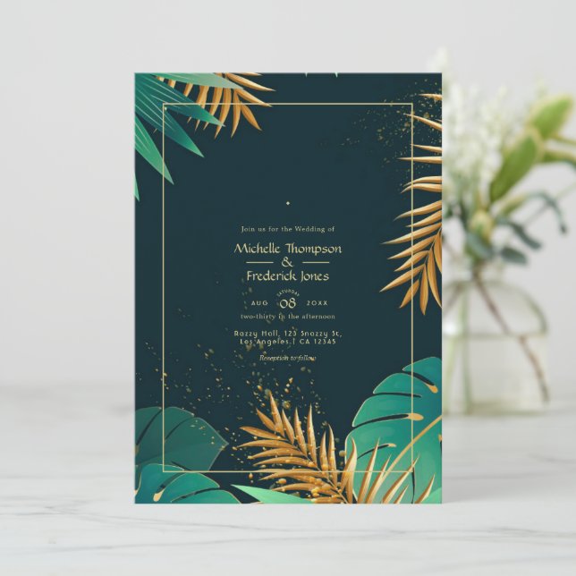 Tropical Wedding Invitation (Standing Front)