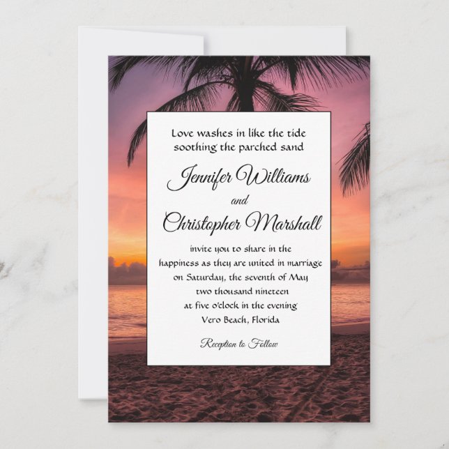 Tropical Wedding Invitation (Front)
