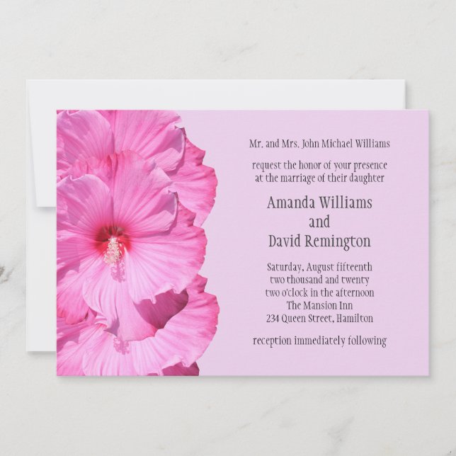 Tropical Wedding Invitation (purple) (Front)