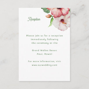 Tropical Wedding Invitation Reception Card