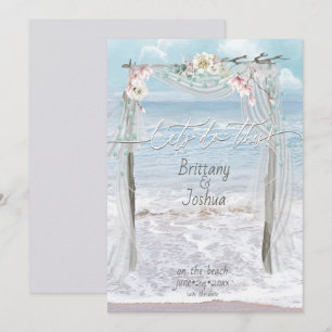 Tropical Wedding Lets Do This Beach Save the Date Invitation