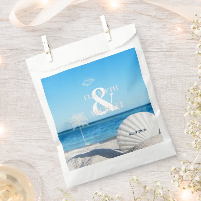 Tropical Wedding Ocean Beach Favour Bag (Clipped)