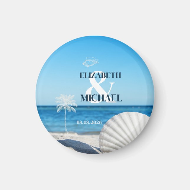 Tropical Wedding Ocean Beach Magnet (Front)