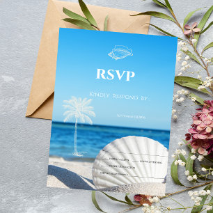 Tropical Wedding Ocean Beach RSVP Invitation