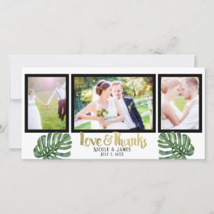 Tropical Wedding Photo Love & Thanks Thank You