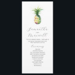 Tropical Wedding Programs Watercolor Pineapple<br><div class="desc">These tropical wedding ceremony programs feature a unique watercolor pineapple. Use the template fields to add your order of service. The card reverses to space to add your wedding party details. Order tea length printed cards or printable wedding programs. A charming choice for beach and destination weddings. To see more...</div>