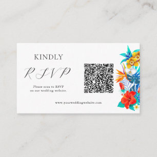 Tropical Wedding QR RSVP Enclosure Card