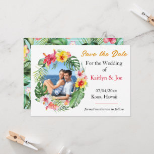 Tropical Wedding Save the Date Invitation